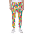 Retro Harlequin Pattern Print Joggers