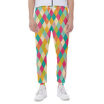 Retro Harlequin Pattern Print Scuba Joggers