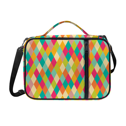 Retro Harlequin Pattern Print Shoulder Strap Bible Bag