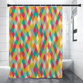 Retro Harlequin Pattern Print Shower Curtain