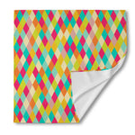 Retro Harlequin Pattern Print Silk Bandana