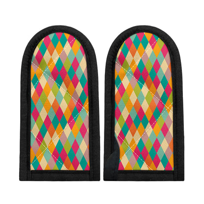 Retro Harlequin Pattern Print Skillet Handle Cover