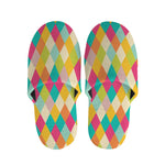 Retro Harlequin Pattern Print Slippers
