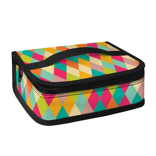 Retro Harlequin Pattern Print Small Lunch Bag