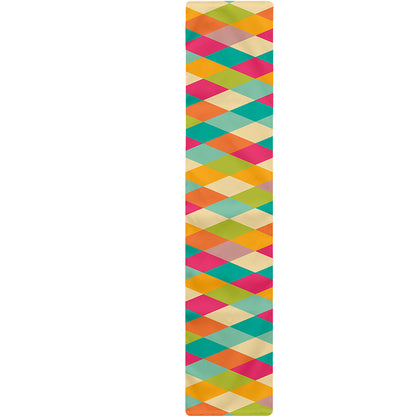 Retro Harlequin Pattern Print Table Runner