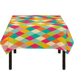 Retro Harlequin Pattern Print Tablecloth