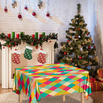 Retro Harlequin Pattern Print Tablecloth