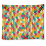 Retro Harlequin Pattern Print Tapestry