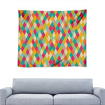 Retro Harlequin Pattern Print Tapestry