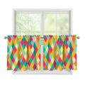 Retro Harlequin Pattern Print Tier Curtains