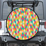 Retro Harlequin Pattern Print Tire Cover