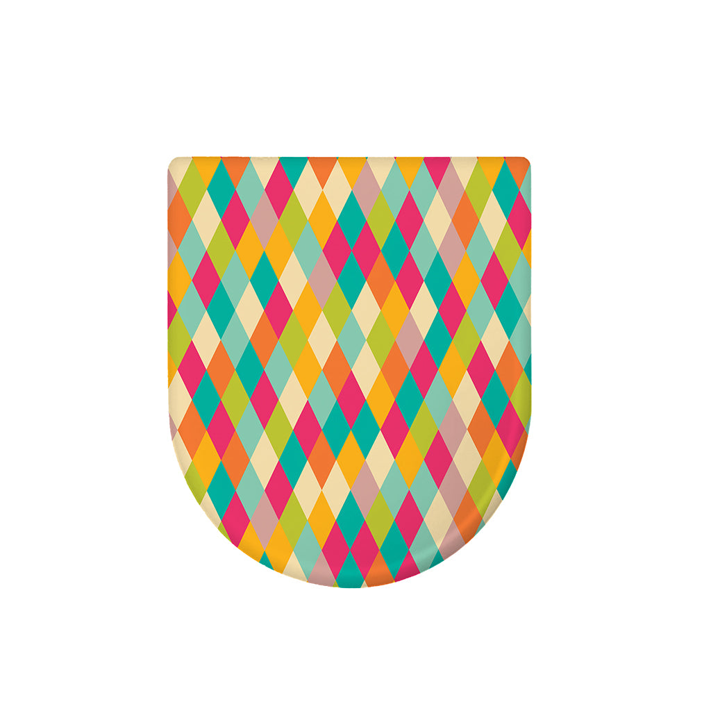 Retro Harlequin Pattern Print Toilet Lid Cover