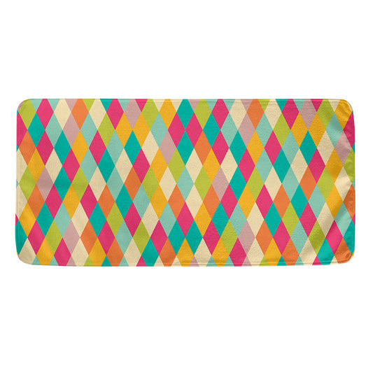 Retro Harlequin Pattern Print Towel