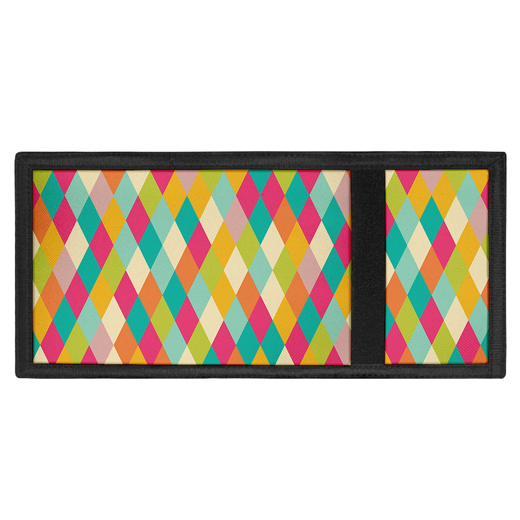 Retro Harlequin Pattern Print Trifold Wallet