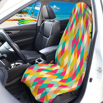 Retro Harlequin Pattern Print Waterproof Car Seat Cover