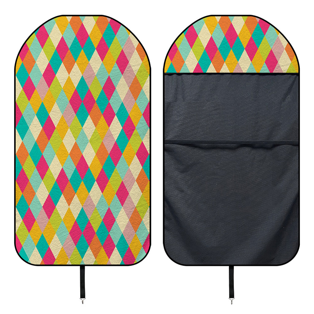 Retro Harlequin Pattern Print Waterproof Car Seat Cover