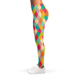 Retro Harlequin Pattern Print Women's Leggings