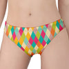 Retro Harlequin Pattern Print Women's Panties