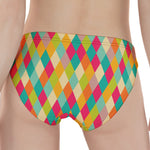 Retro Harlequin Pattern Print Women's Panties