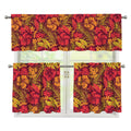 Retro Hawaiian Tropical Floral Print 3 Piece Kitchen Curtains