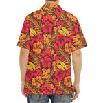 Retro Hawaiian Tropical Floral Print Aloha Shirt