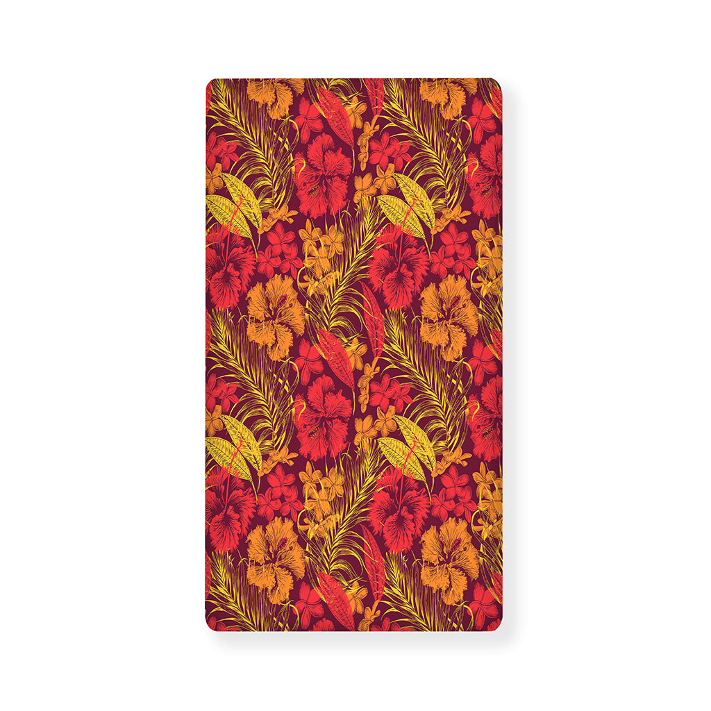 Retro Hawaiian Tropical Floral Print Baby Crib Sheet