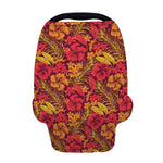 Retro Hawaiian Tropical Floral Print Baby Seat Cover
