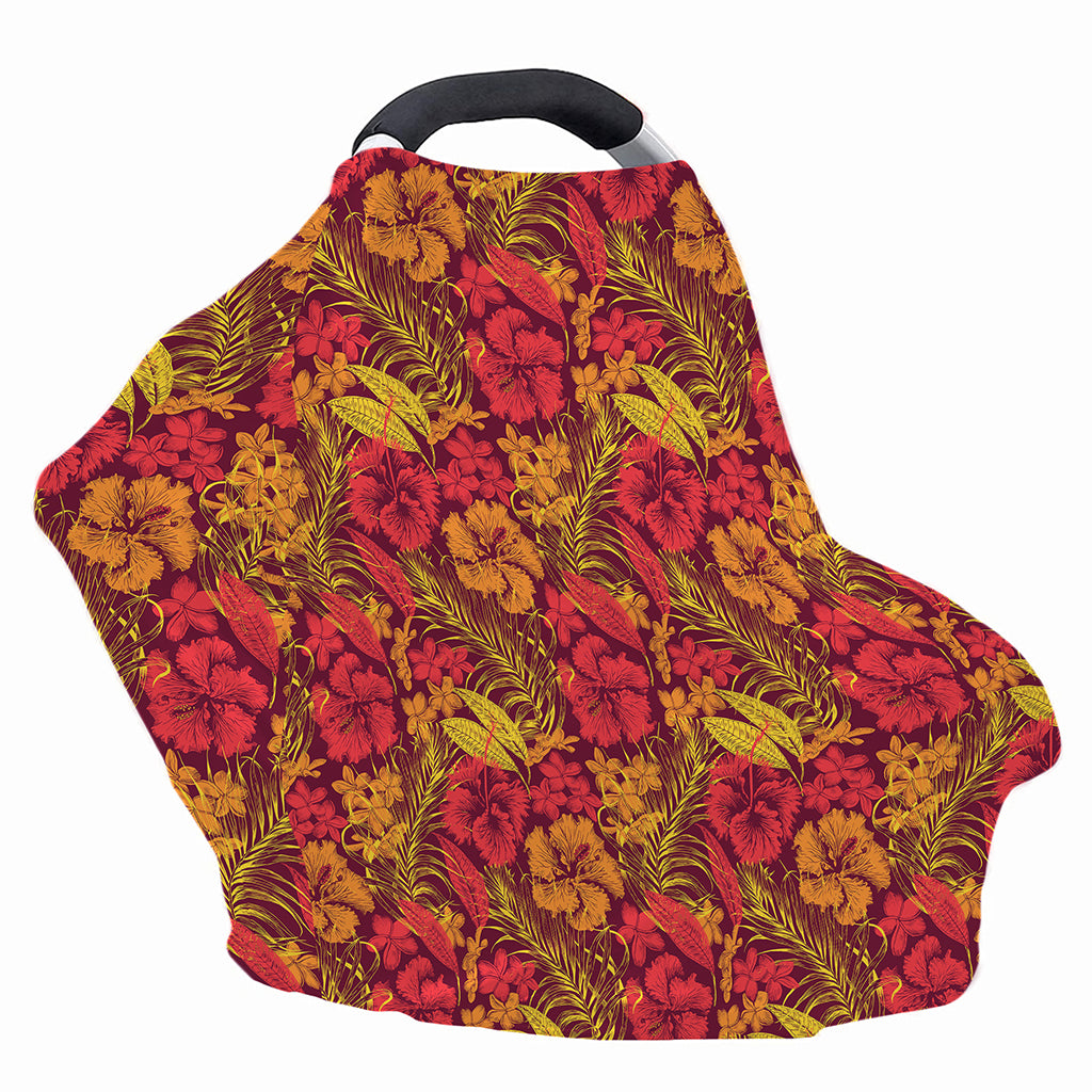 Retro Hawaiian Tropical Floral Print Baby Seat Cover