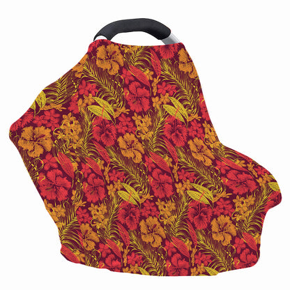 Retro Hawaiian Tropical Floral Print Baby Seat Cover