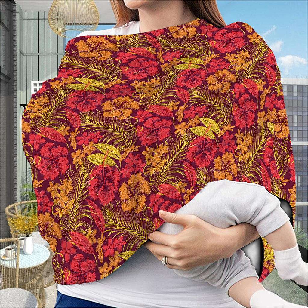 Retro Hawaiian Tropical Floral Print Baby Seat Cover