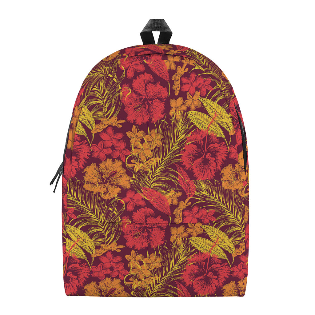 Retro Hawaiian Tropical Floral Print Backpack