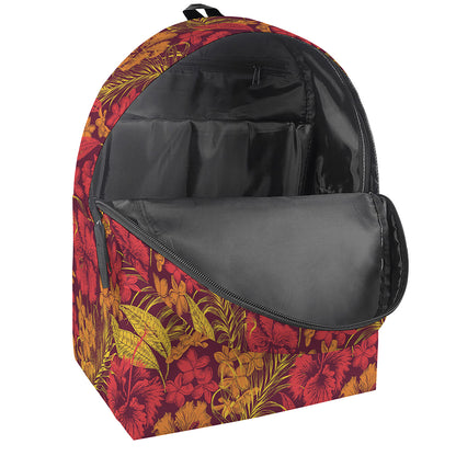Retro Hawaiian Tropical Floral Print Backpack