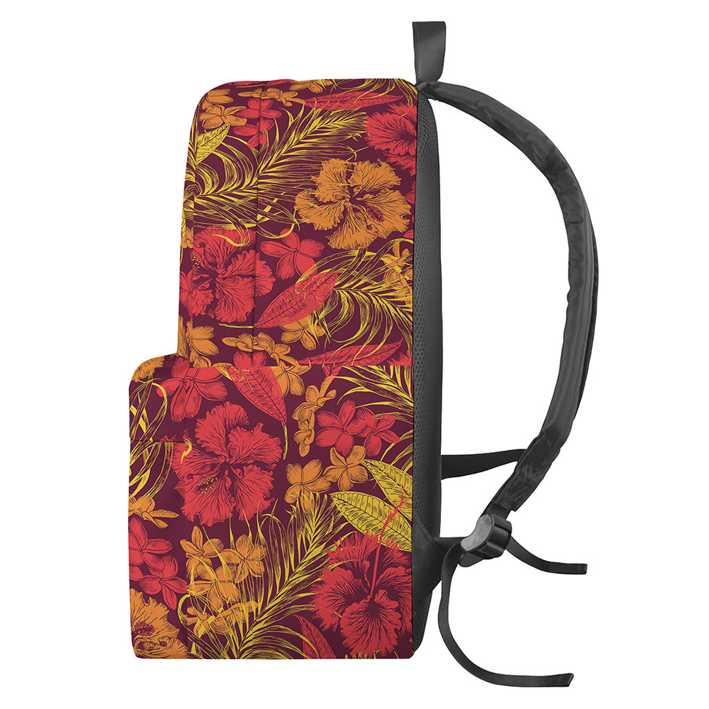Retro Hawaiian Tropical Floral Print Backpack