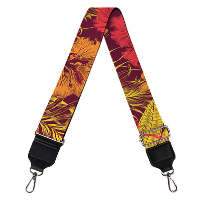 Retro Hawaiian Tropical Floral Print Bag Strap