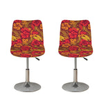 Retro Hawaiian Tropical Floral Print Bar Stool Covers