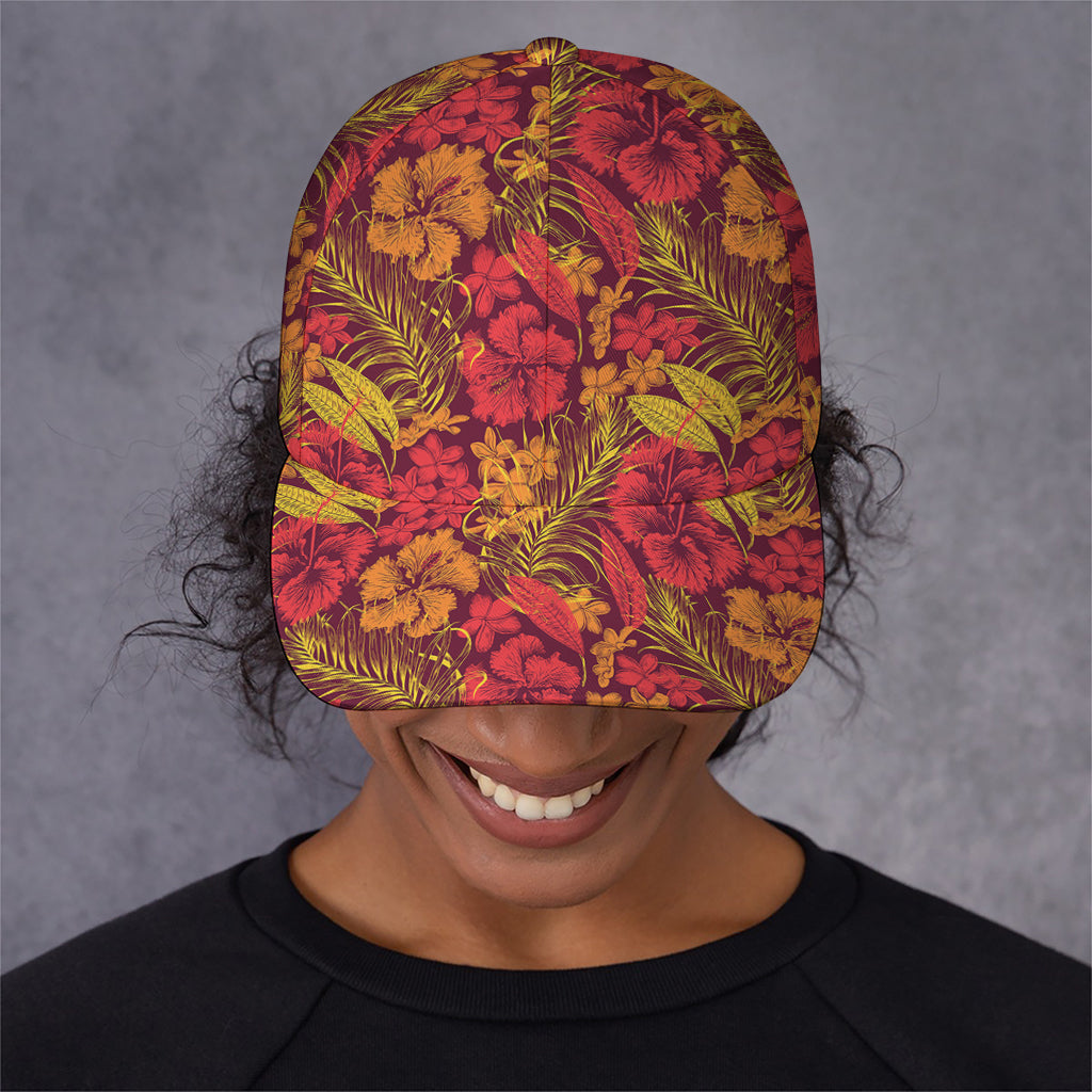 Retro Hawaiian Tropical Floral Print Baseball Cap