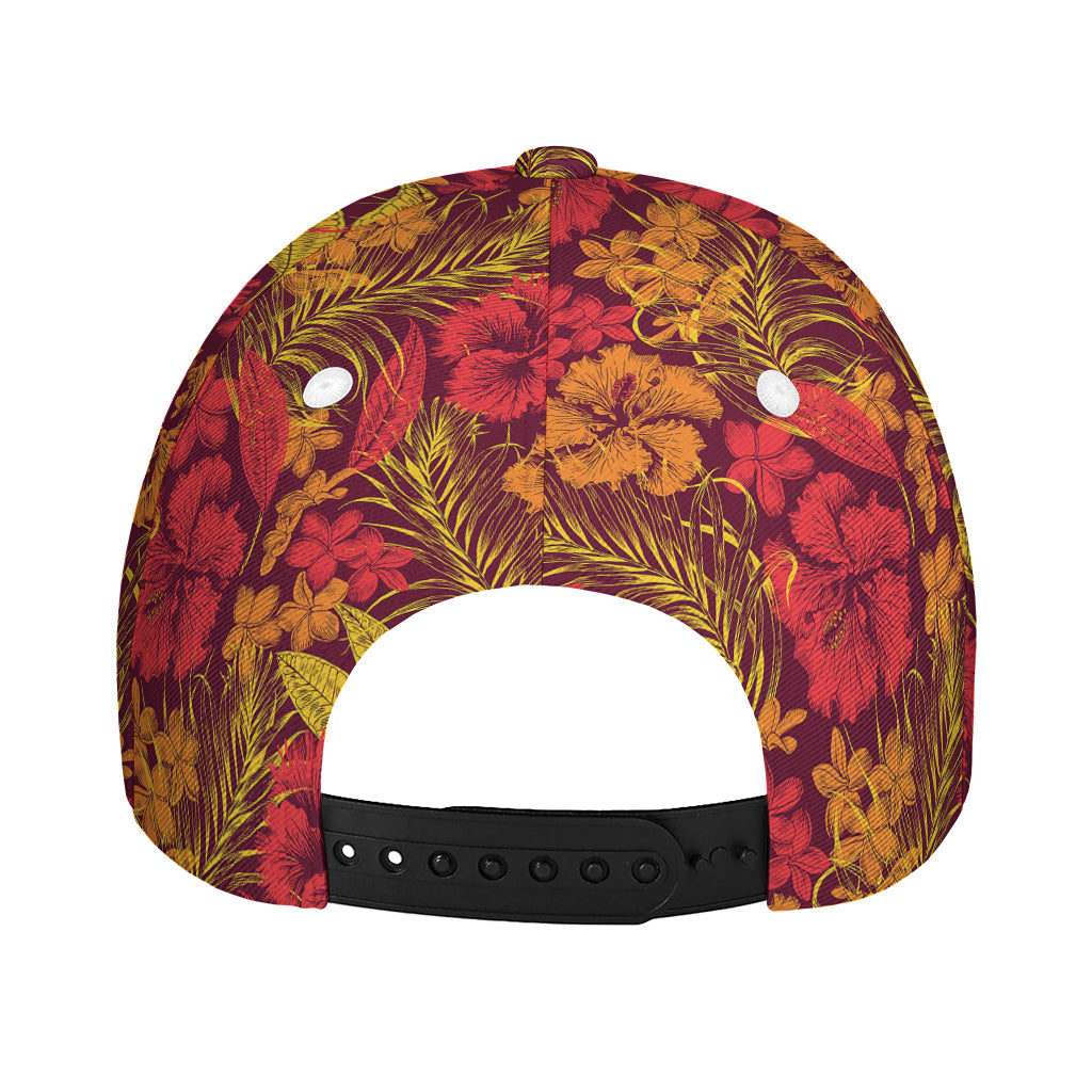 Retro Hawaiian Tropical Floral Print Baseball Cap