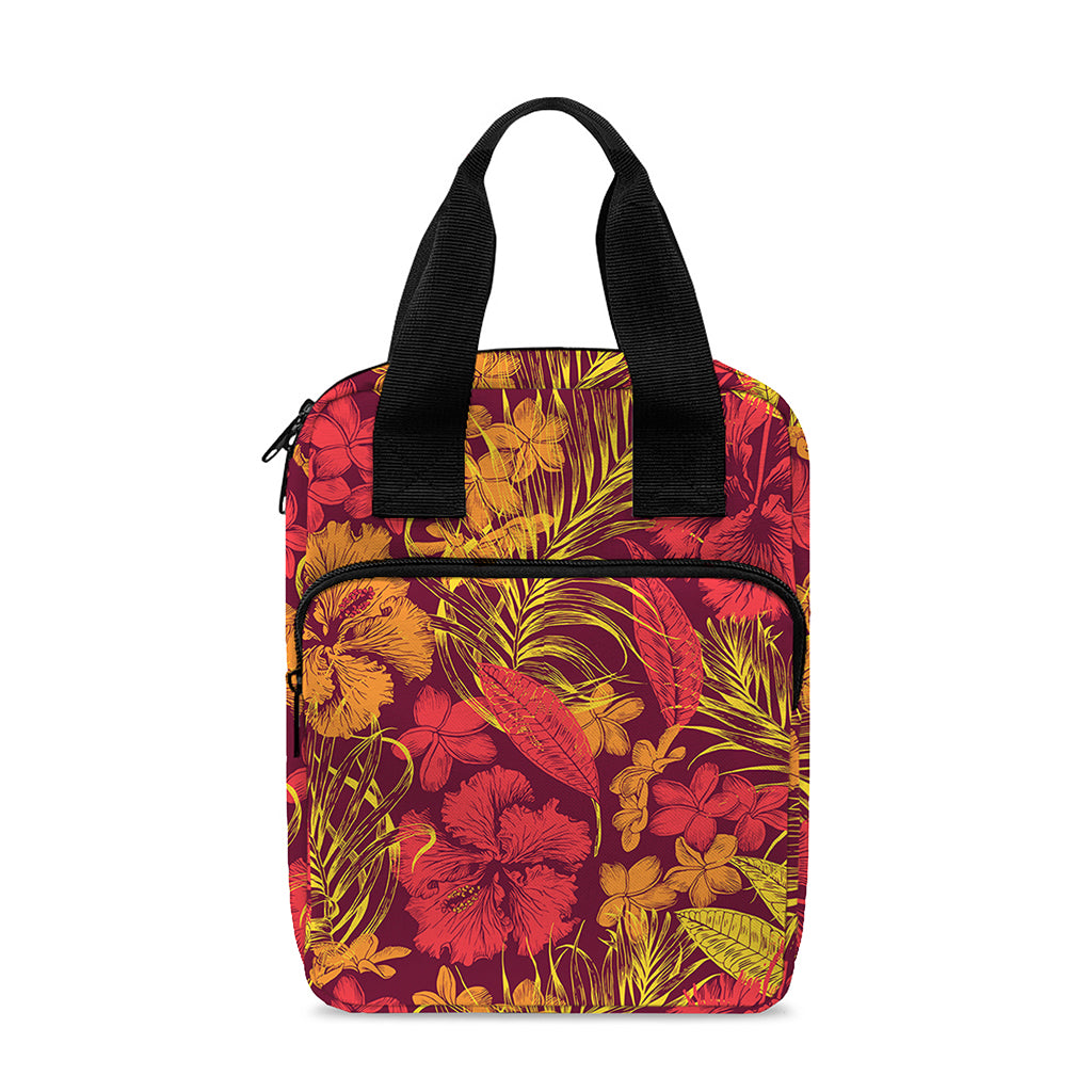 Retro Hawaiian Tropical Floral Print Bible Tote Bag
