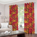 Retro Hawaiian Tropical Floral Print Dimout Grommet Curtains