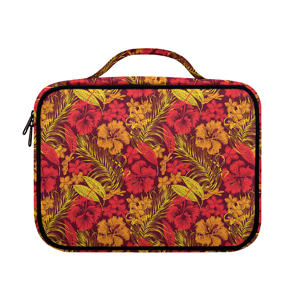 Retro Hawaiian Tropical Floral Print Briefcase Bible Bag