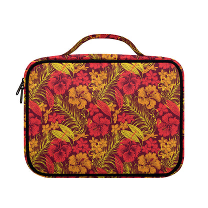 Retro Hawaiian Tropical Floral Print Briefcase Bible Bag