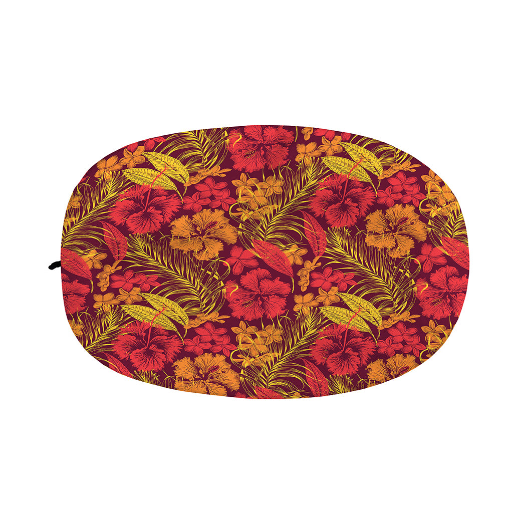 Retro Hawaiian Tropical Floral Print Car Side Mirror Covers