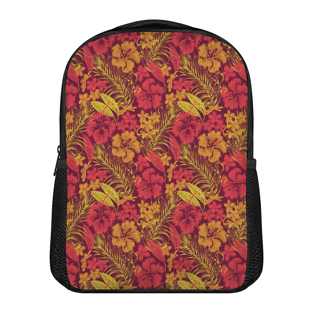 Retro Hawaiian Tropical Floral Print Casual Backpack