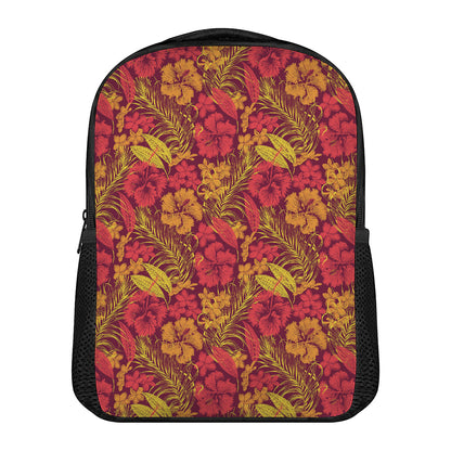 Retro Hawaiian Tropical Floral Print Casual Backpack