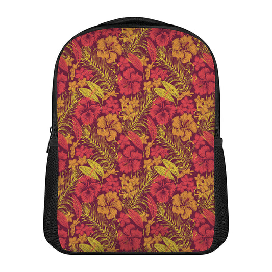 Retro Hawaiian Tropical Floral Print Casual Backpack