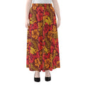 Retro Hawaiian Tropical Floral Print Chiffon Maxi Skirt
