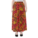 Retro Hawaiian Tropical Floral Print Chiffon Maxi Skirt
