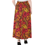 Retro Hawaiian Tropical Floral Print Chiffon Maxi Skirt