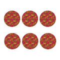 Retro Hawaiian Tropical Floral Print Coaster Set