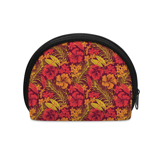Retro Hawaiian Tropical Floral Print Coin Purse